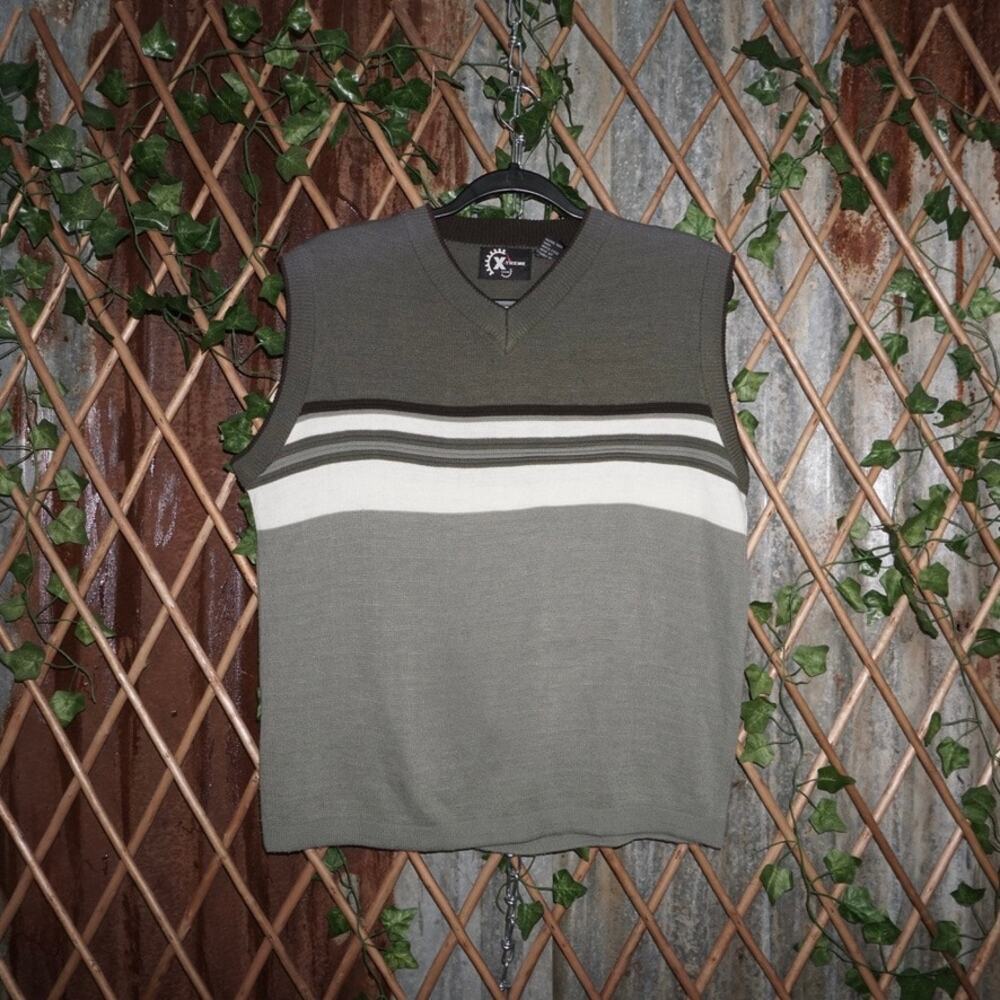 Medium- Vintage Y2K XG 90s XTREME gear stripe 90s knit vest